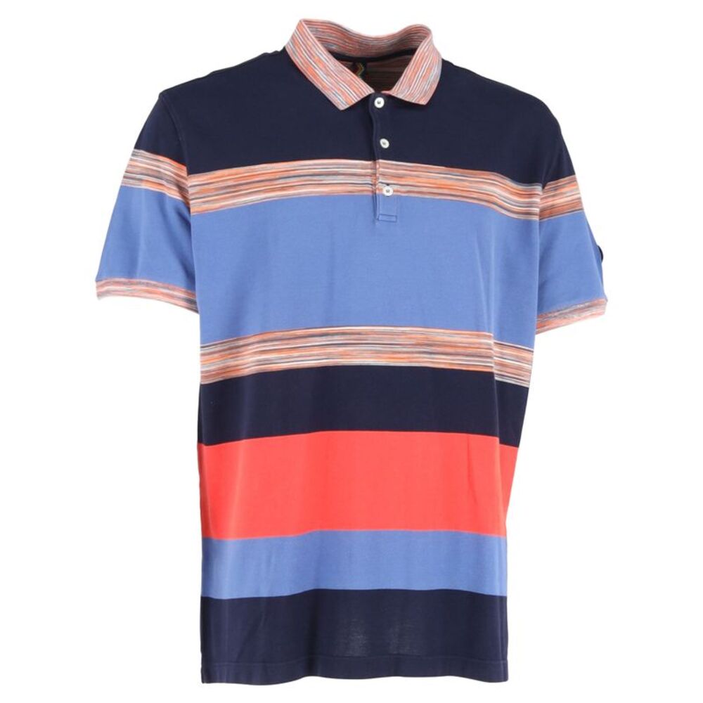 Missoni Striped Short Sleeve Polo Shirt in Multicolor Cotton